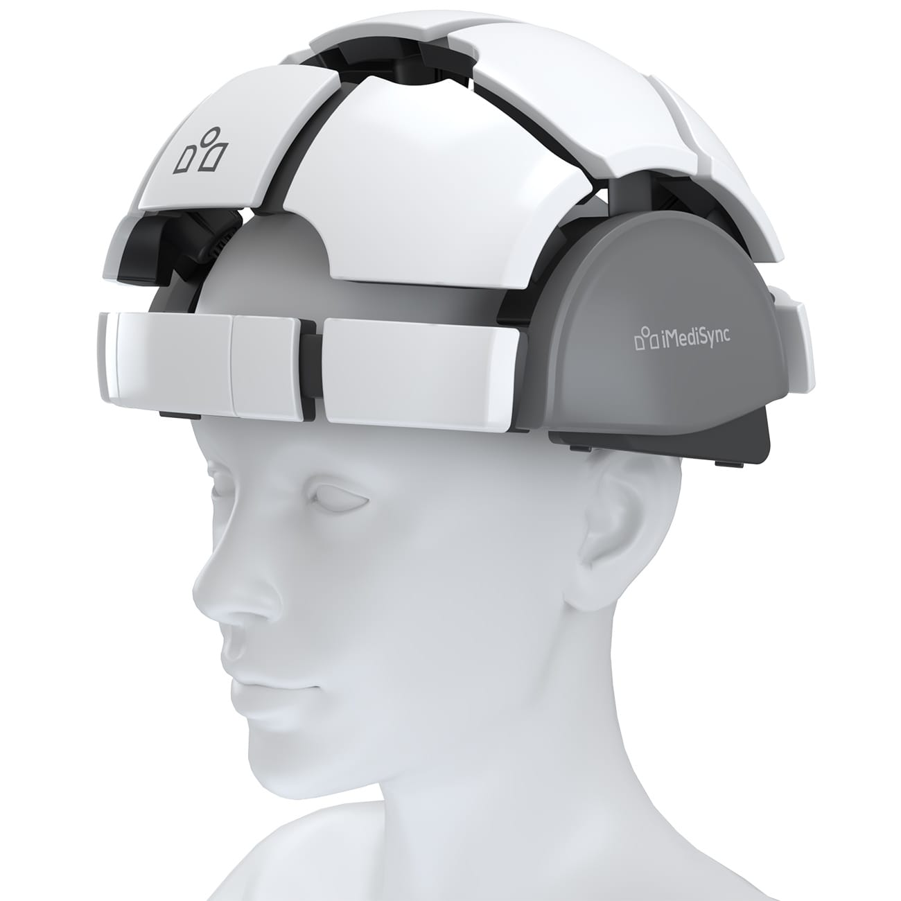 Imagen de una cabeza con el casco de Imedisync.